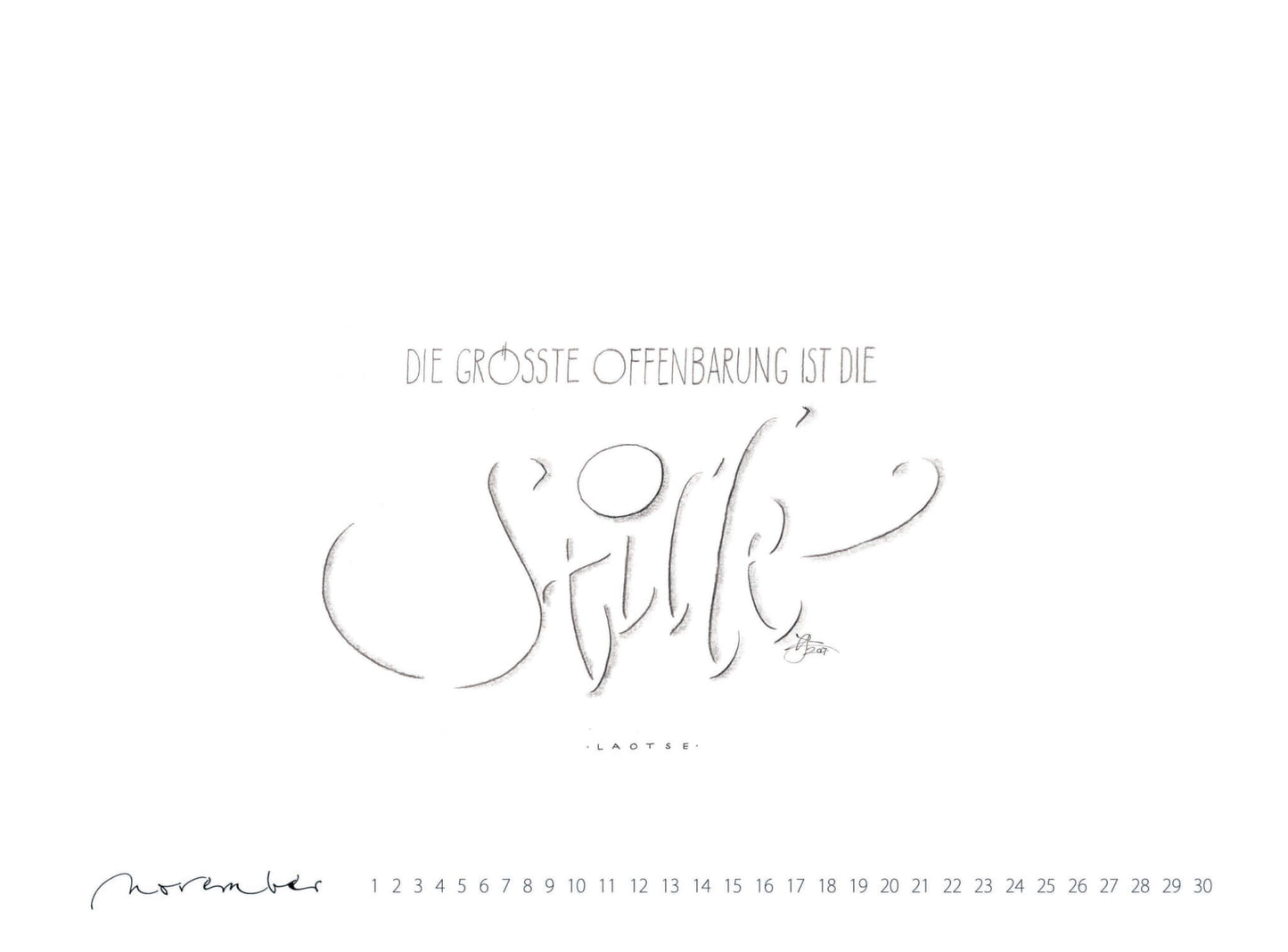 Kalligrafie-Kalender 2018