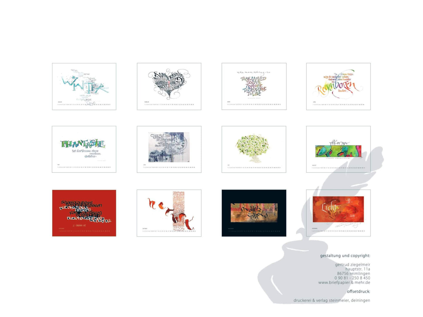 Kalligrafie-Kalender 2016