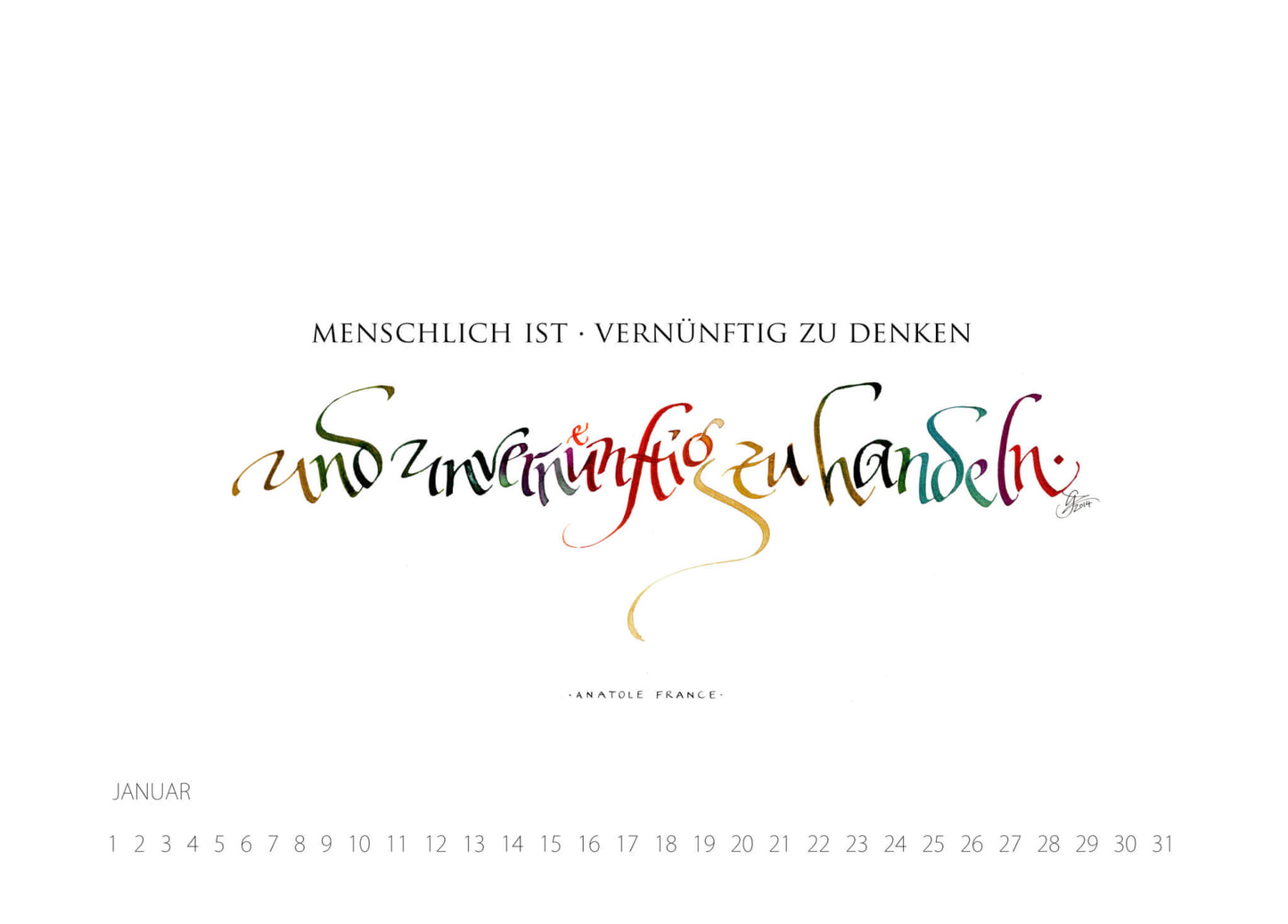Kalligrafiekalender 2015