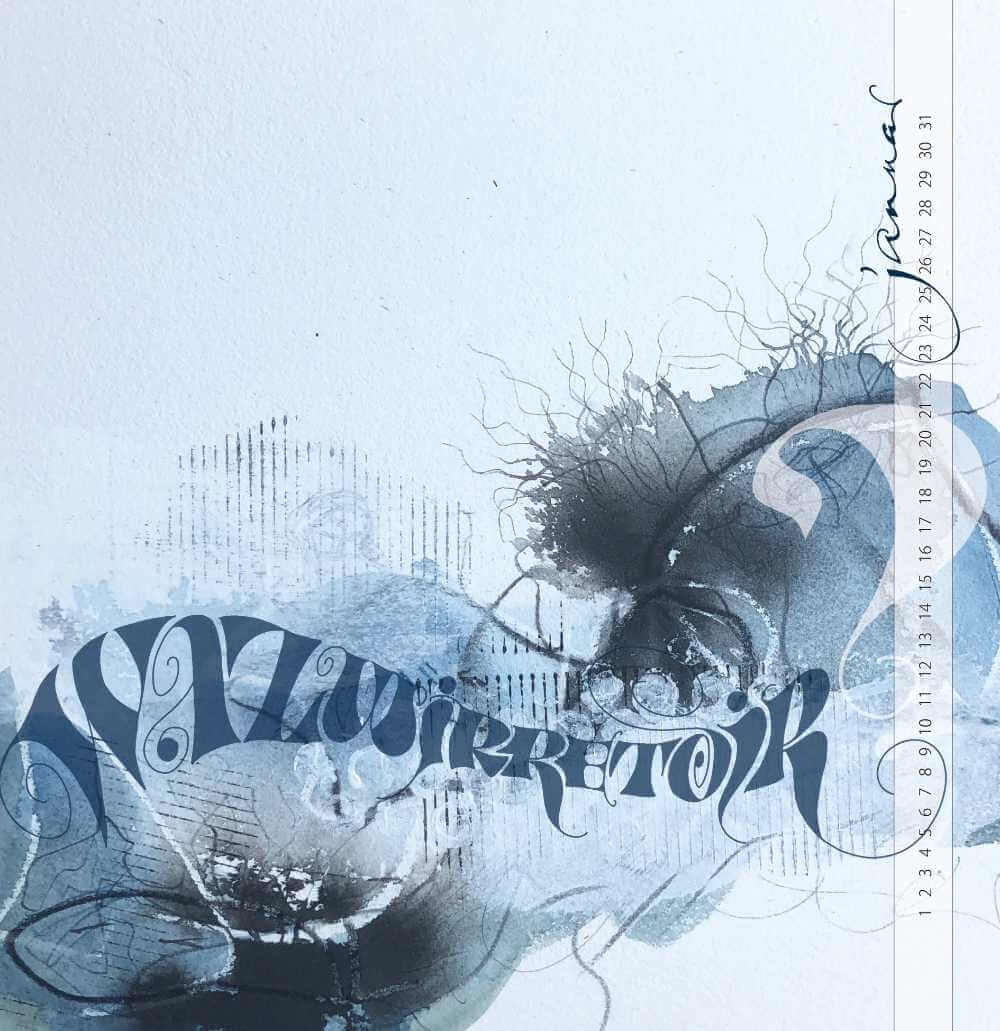 Kalligrafiekalender "verSATZstücke" immerwährend