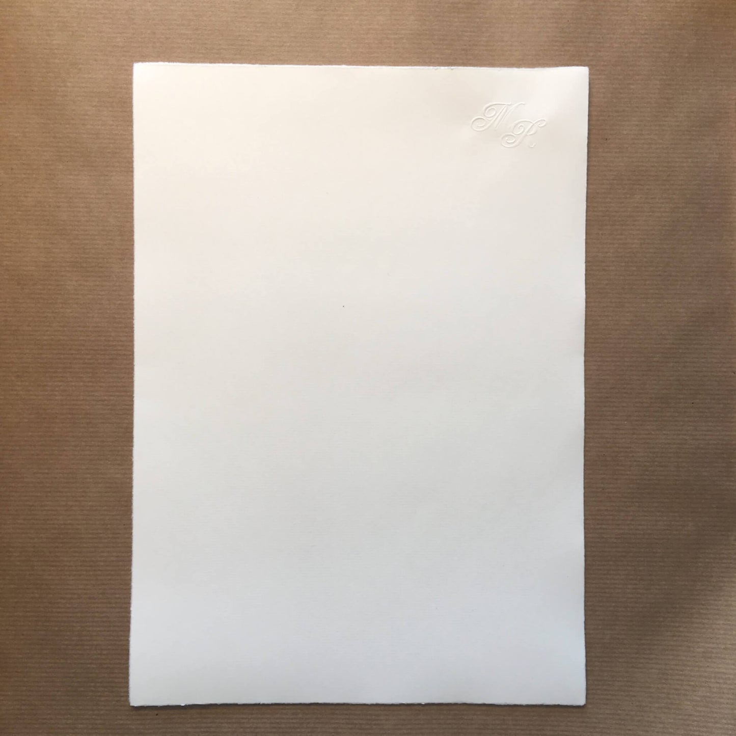 Zerkall Bütten-Briefpapier mit Monogrammprägung