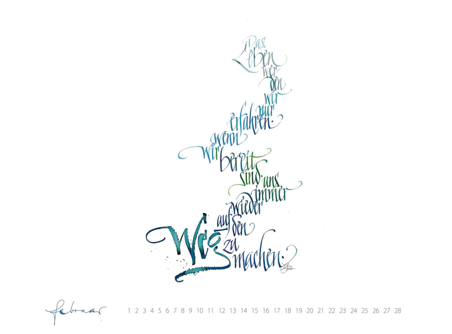 Kalligrafie-Kalender 2018
