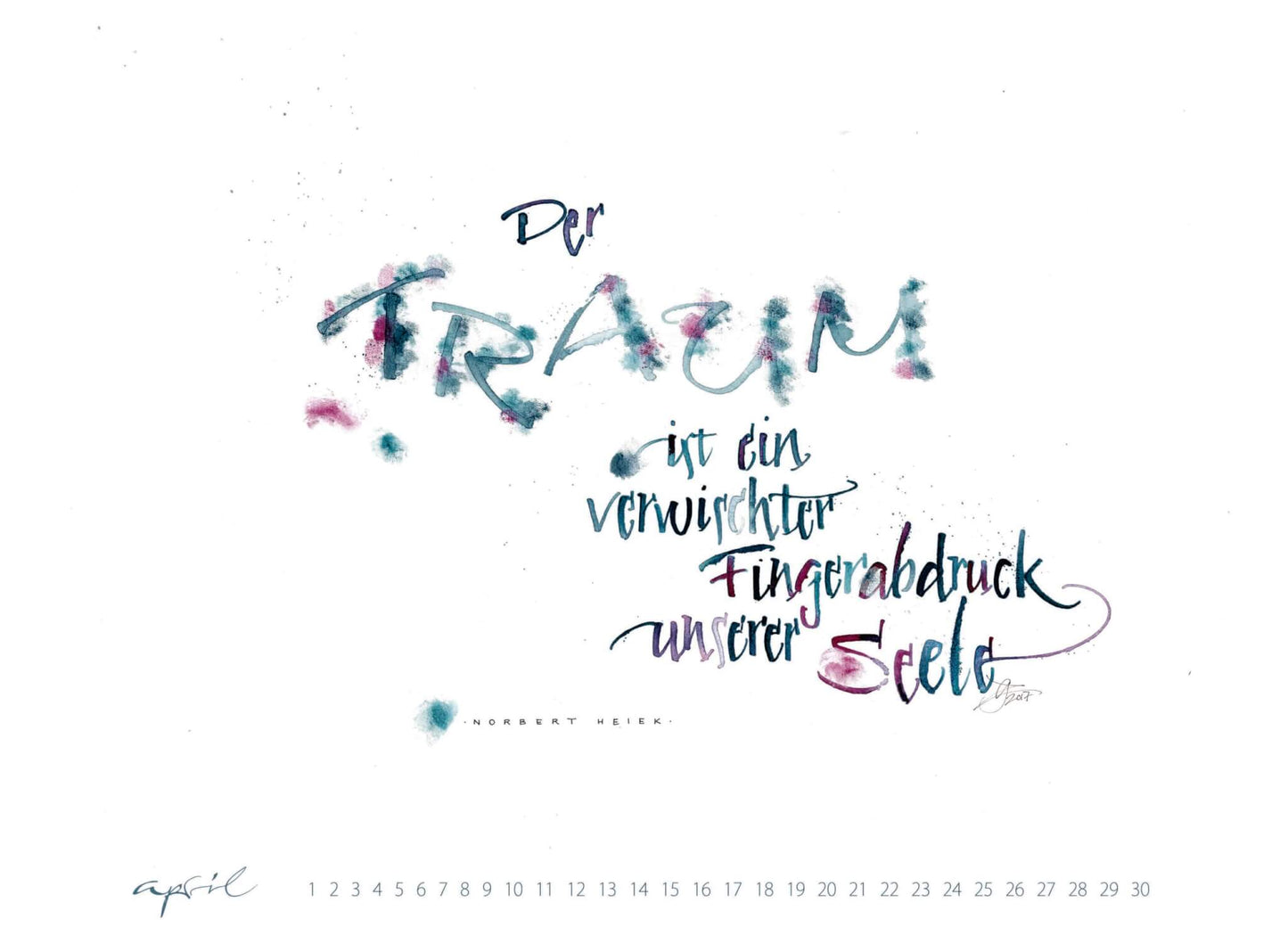 Kalligrafie-Kalender 2018