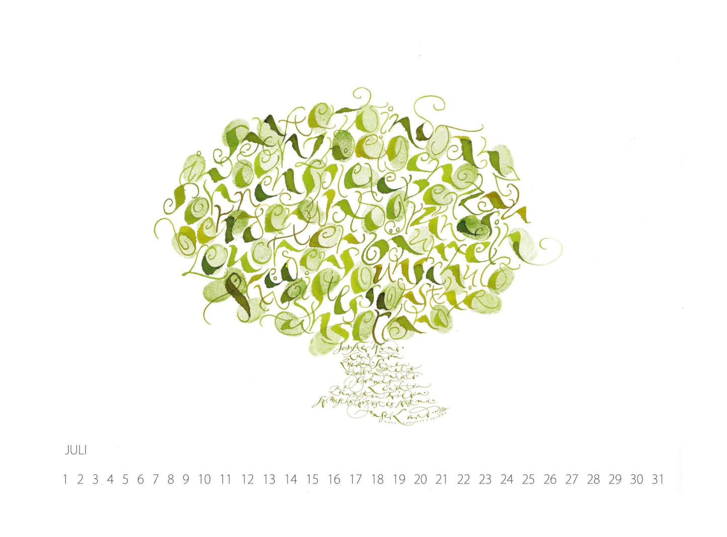 Kalligrafie-Kalender 2016