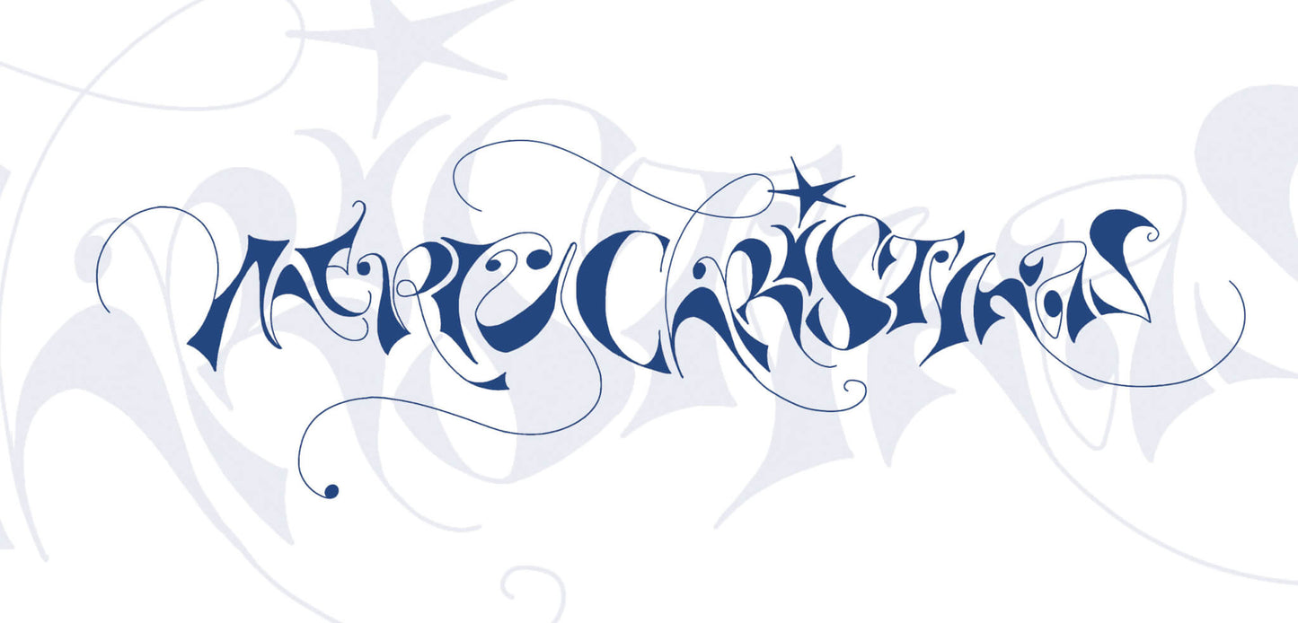 Weihnachtskarte "Merry Christmas Blue"