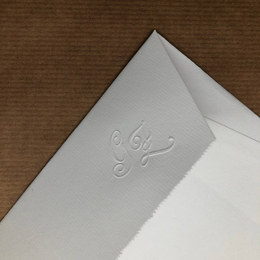 Holländisches Bütten-Briefpapier mit Monogrammprägung