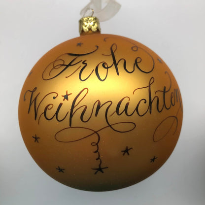 Christbaumkugel "Frohe/Fröhliche Weihnachten" oder Name